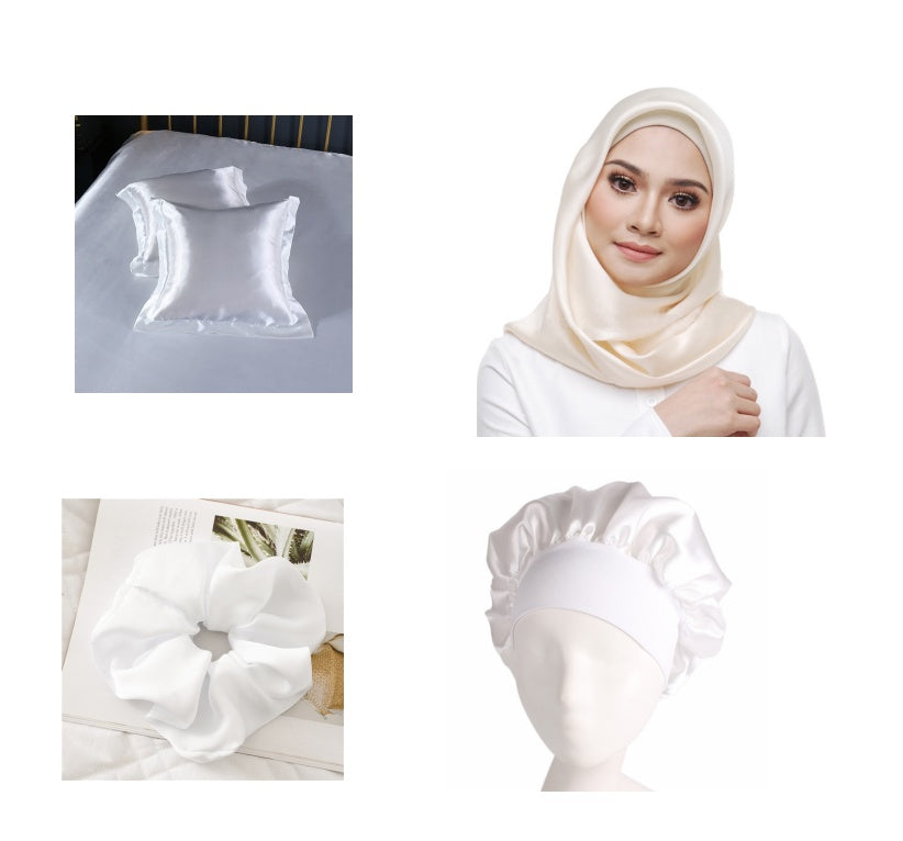 KTX-246035 Silk-like Luxury Square Cushion Cover in White, Metallic Silver, Princess Pink, and Navy - 40x40cm