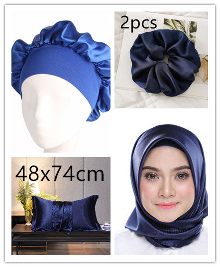 KTX-246035 Silk-like Luxury Square Cushion Cover in White, Metallic Silver, Princess Pink, and Navy - 40x40cm