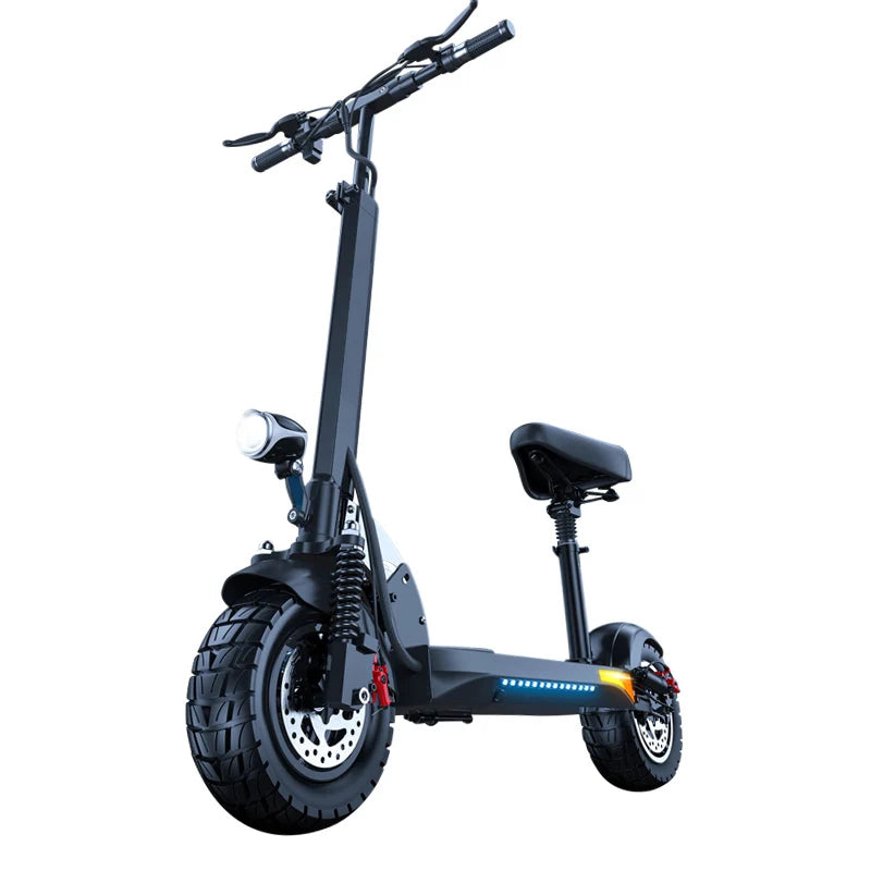 KTX-247635 800W Waterproof Folding Electric Scooter for Adults - 40-60km Range, Max Speed 50km/h, LED Lights, 150kg Capacity