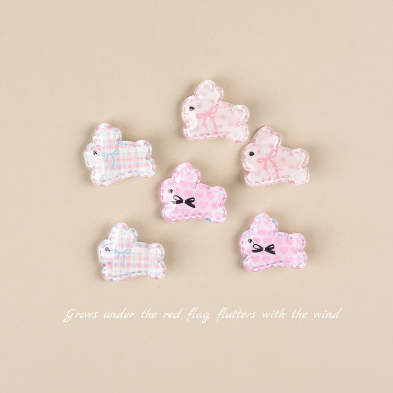 KTX-248211 Cute Rabbit Duckbill Hair Clips - Set of 5 Styles in Light Yellow, Pink, and Beige Designs