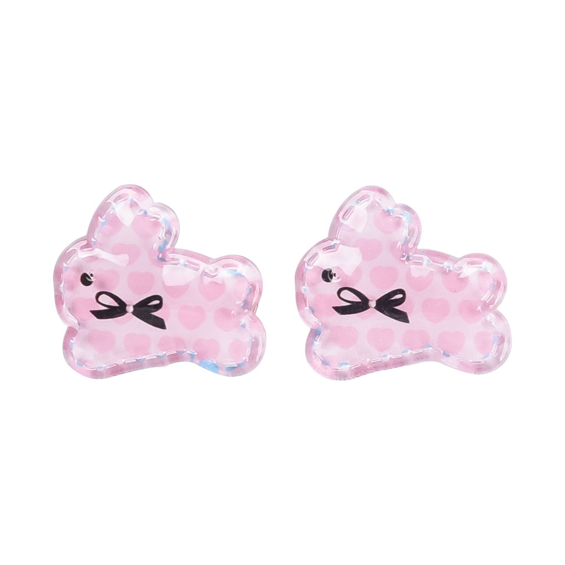 KTX-248211 Cute Rabbit Duckbill Hair Clips - Set of 5 Styles in Light Yellow, Pink, and Beige Designs
