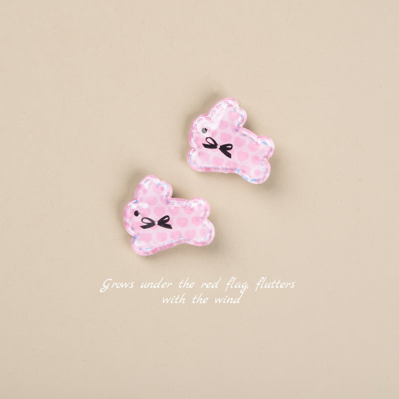 KTX-248211 Cute Rabbit Duckbill Hair Clips - Set of 5 Styles in Light Yellow, Pink, and Beige Designs