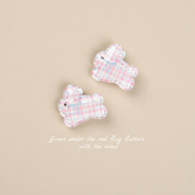 KTX-248211 Cute Rabbit Duckbill Hair Clips - Set of 5 Styles in Light Yellow, Pink, and Beige Designs