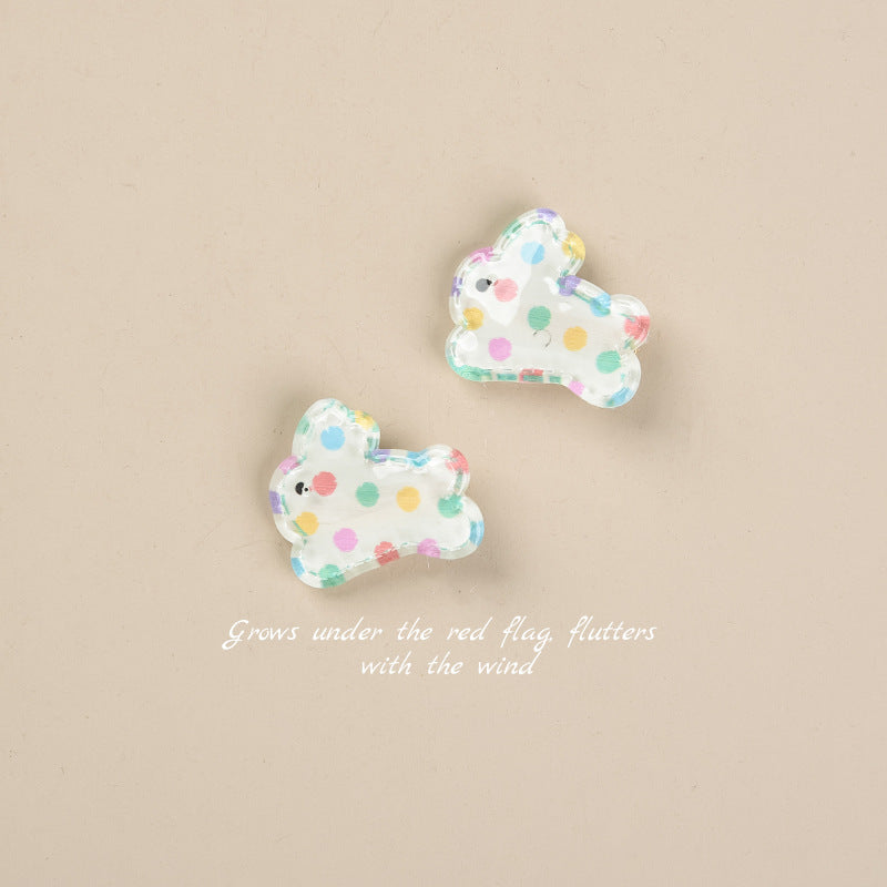 KTX-248211 Cute Rabbit Duckbill Hair Clips - Set of 5 Styles in Light Yellow, Pink, and Beige Designs