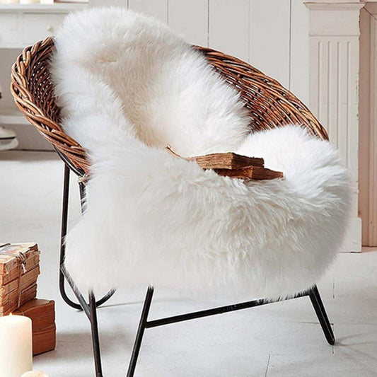 KTX-248339 Zealand Merino Wool Sheepskin Carpet Floor Mat - Solid Color, Various Sizes