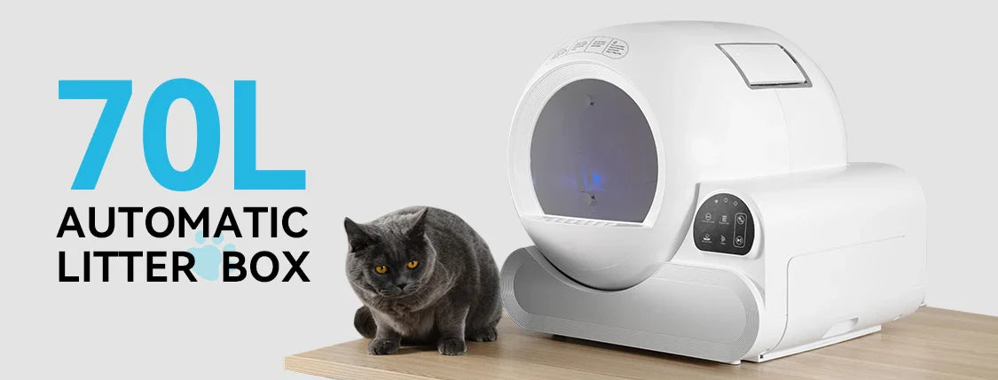 KTX-248723 Extra Large 70L Automatic Cat Litter Box with Wi-Fi Control and Odor Control for Multi-Pet Homes