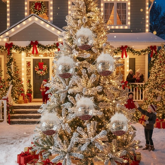 KTX-249235 6PCS Shatterproof 3.9in Multi-Color Glass Christmas Ball Ornaments for Tree and Holiday Decor