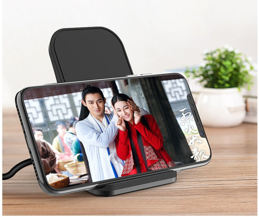 KTX-249491 Aluminum Alloy Wireless Charger with Desktop Stand - Fast Charge Support and Indicator Light