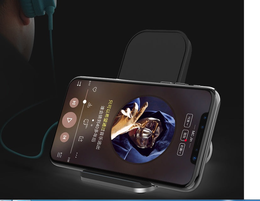 KTX-249491 Aluminum Alloy Wireless Charger with Desktop Stand - Fast Charge Support and Indicator Light