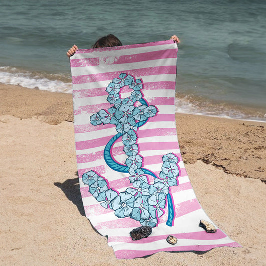 KTX-250003 Quick-drying Microfiber Beach Towel - Duplex Printing Designs: Turtle, Dolphin, Coconut Tree, Pineapple & More