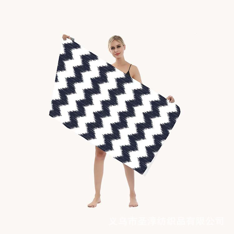 KTX-250003 Quick-drying Microfiber Beach Towel - Duplex Printing Designs: Turtle, Dolphin, Coconut Tree, Pineapple & More