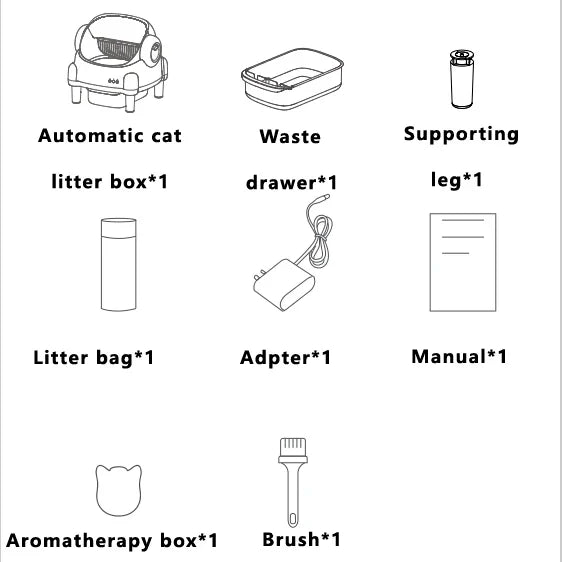 KTX-251027 Open-Top Automatic Self-Cleaning Cat Litter Box with Odor Control and APP Control, Large Capacity, Eco-Friendly Design