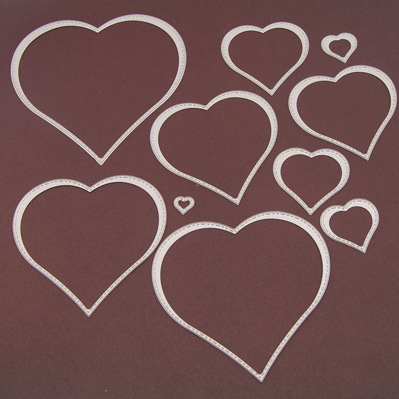 KTX-251411 Precision Carbon Steel Etching Die Set - Pentagram & Love Shapes for Die-Cutting Machines