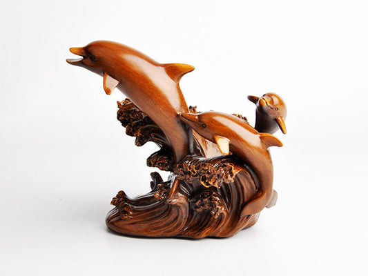 KTX-251667 European Style Dolphin Wine Rack Decorative Ornaments in Synthetic Resin