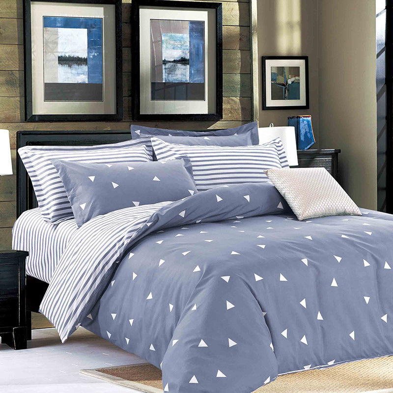 KTX-252051 Three-Piece Cartoon Floral Bedding Set in Aloe Cotton with Pillowcases