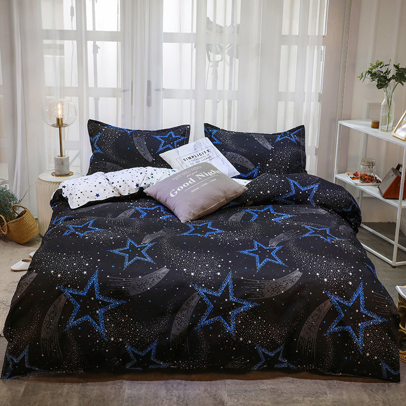 KTX-252051 Three-Piece Cartoon Floral Bedding Set in Aloe Cotton with Pillowcases