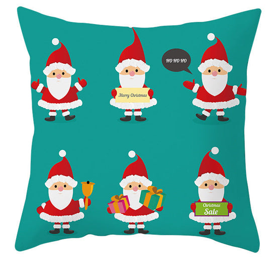 KTX-252563 Christmas Dwarf Pattern Peach Skin Fabric Pillow Cover - 45cm x 45cm, Mixed Colors