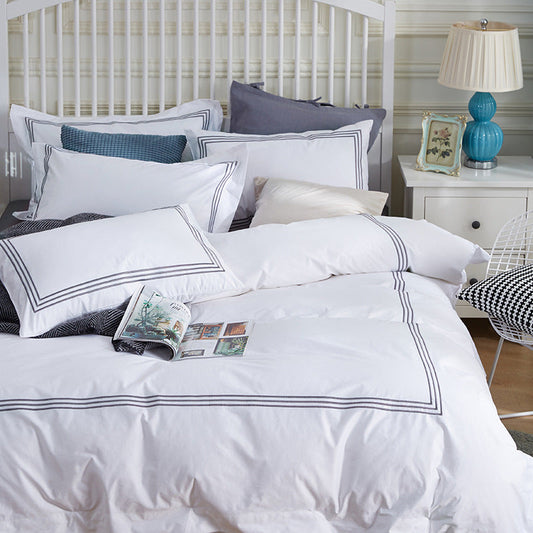 KTX-252883 Four-Piece Satin Embroidery Bedding Set in Various Colors and Sizes