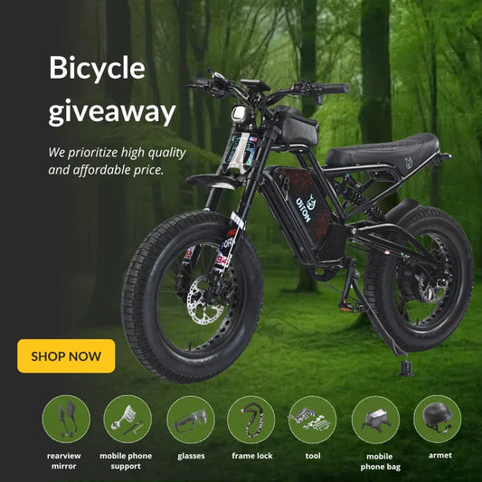 KTX-253587 A powerful 52V 1500W Fat Tire Electric Bike with 7 Speed Gears, 55 km/h Top Speed, and Robust Aluminum Alloy Frame