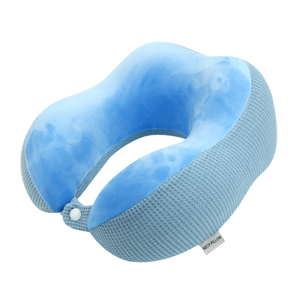 KTX-253843 U-Shaped Memory Foam Travel Pillow with Mesh Fabric for Neck Support