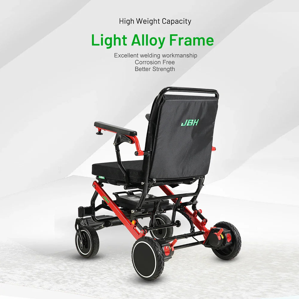 KTX-253907 Aluminum Alloy Electric Folding Portable Wheelchair with 20km Driving Range and Removable Battery