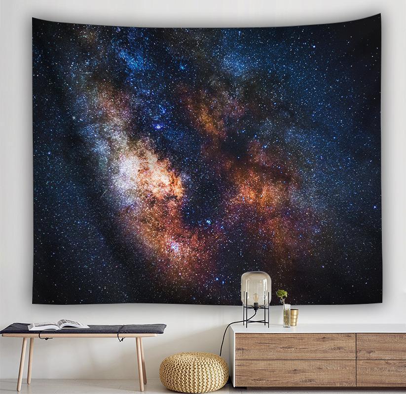 KTX-254739 Printed Solar System Tapestry - Multifunctional Polyester Fiber Wall Hanging and Blanket