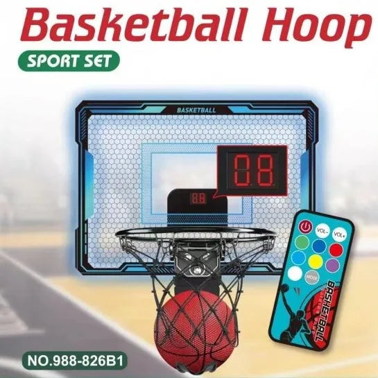 KTX-254867 Mini Over-the-Door Basketball Hoop with Scoreboard for Kids, Ages 2 and Up