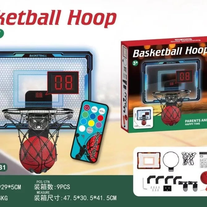KTX-254867 Mini Over-the-Door Basketball Hoop with Scoreboard for Kids, Ages 2 and Up