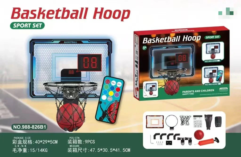 KTX-254867 Mini Over-the-Door Basketball Hoop with Scoreboard for Kids, Ages 2 and Up