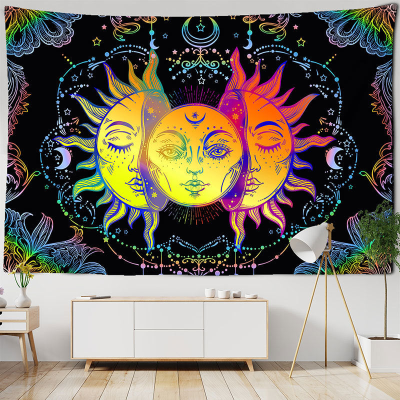 KTX-255891 Nordic Style Abstract Landscape Tapestry Shawl - Machine Washable Polyester Fiber, Rectangle - 148x200 cm & 150x130 cm Options