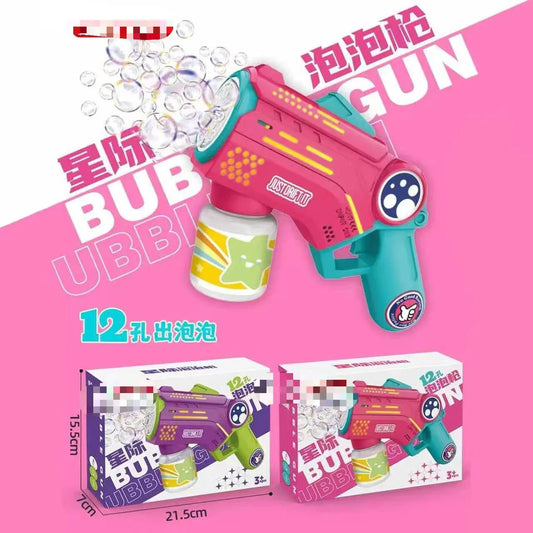 KTX-256019 Automatic Bubble Blowing Machine with 12 Light-Up Holes for Kids Outdoor Play