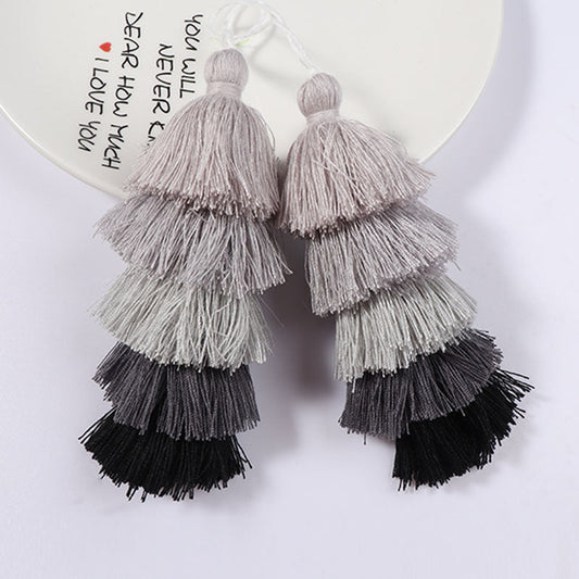 KTX-256019 Colorful Five-Layer Polyester-Cotton Tassel for Clothing and Accessories