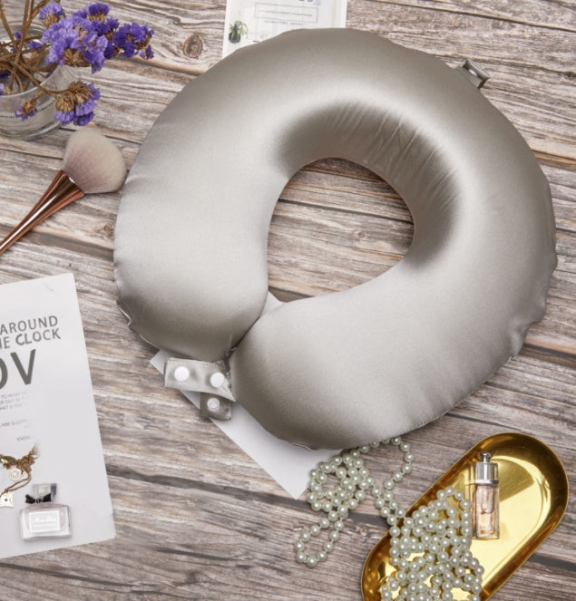 KTX-256147 Silkworm Silk U-shaped Pillow with Nano Foam Filling for Comfort