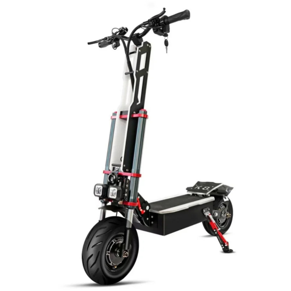 KTX-256211 Foldable 12-Inch Electric Scooter with Lithium Battery, Full Suspension, and 80-100km Range