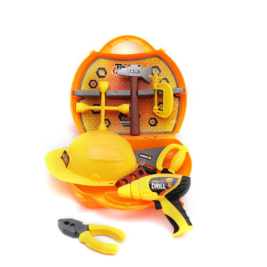 KTX-257171 Building Bench Tool Set for Kids - Pretend Play Toolbox with Chainsaw and Garden Tools, Ages 2-7