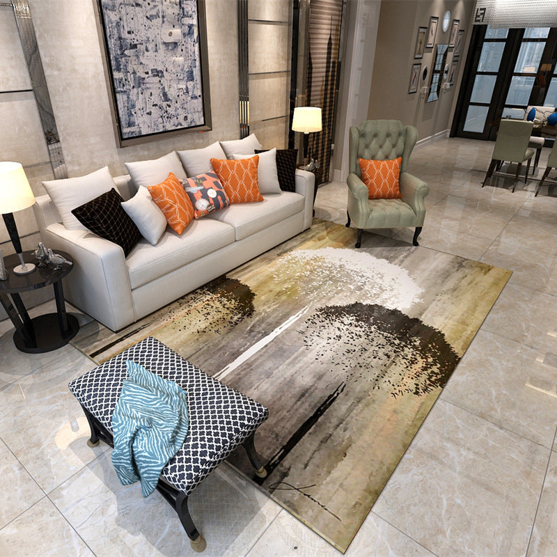 KTX-257171 Striped Polyester Fiber Rectangular Carpet for Living Room, Bedroom, and Cloakroom - Multiple Sizes Available