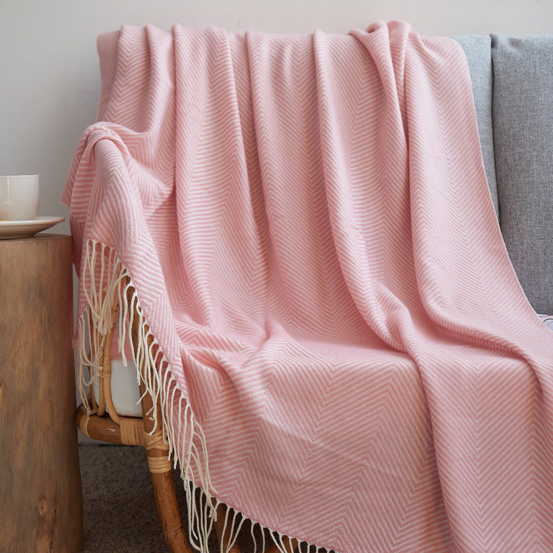 KTX-257299 Nordic Plain Double Towel Quilt for Children - Spring and Autumn Blanket 127x170 cm