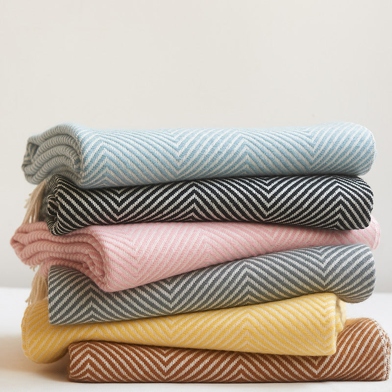 KTX-257299 Nordic Plain Double Towel Quilt for Children - Spring and Autumn Blanket 127x170 cm