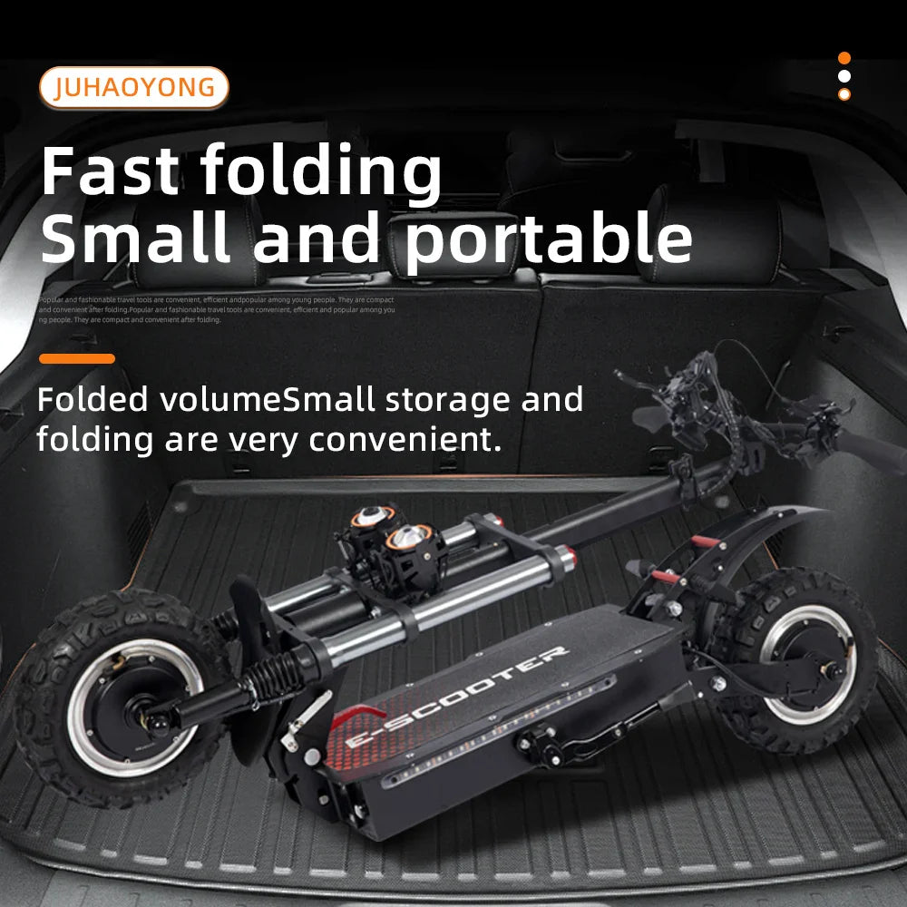 KTX-257363 6000W Dual Motor Off-Road Electric Scooter, 60V 38Ah, 90-100KM Range, Foldable, 200KG Load Capacity