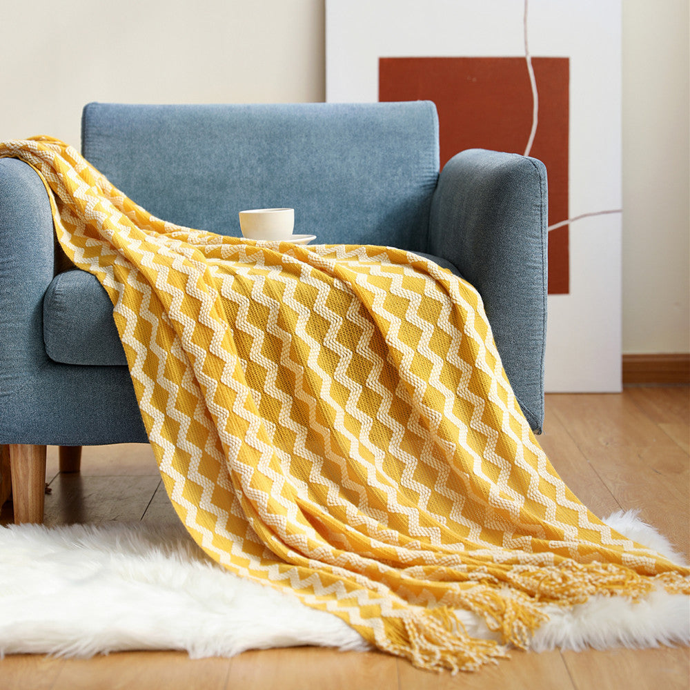 KTX-258067 Summer Air Conditioning Blanket - Soft, Modern Nap Blanket in Turmeric, Gray, Red, Bright Yellow, or Extreme Gray