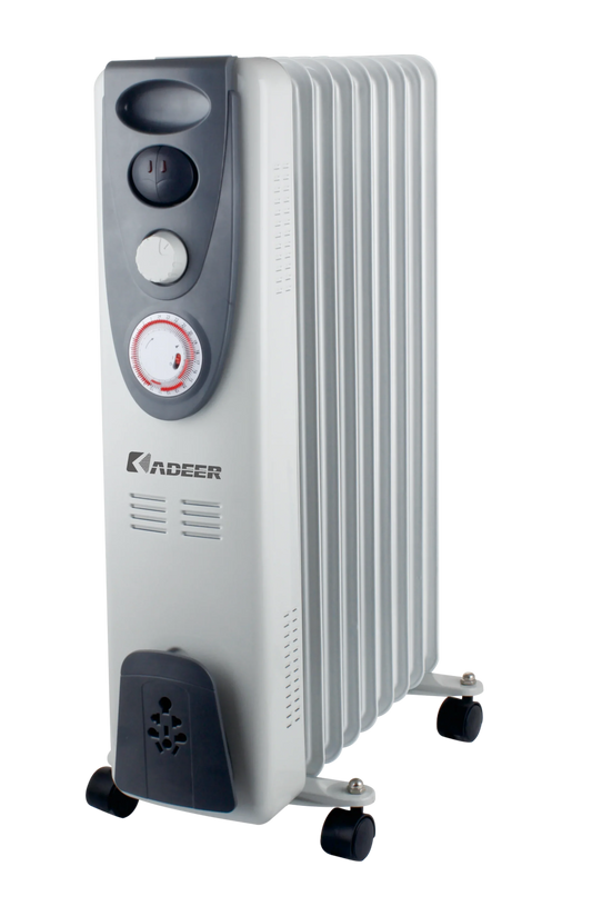 KTX-258259 Oil Filled Radiator Heater 1000-2600W with Adjustable Thermostat and Overheat Protection for Home and Office Use