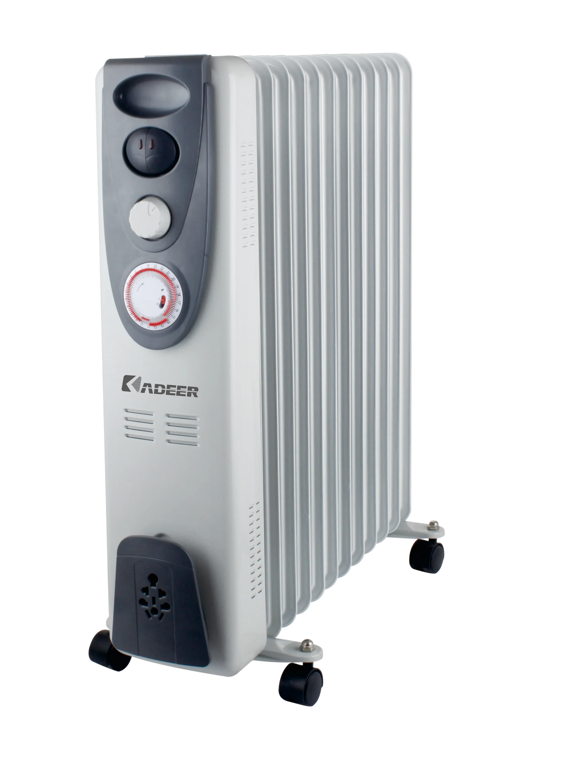 KTX-258259 Oil Filled Radiator Heater 1000-2600W with Adjustable Thermostat and Overheat Protection for Home and Office Use