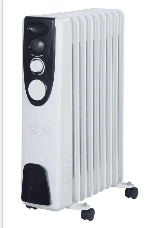 KTX-258259 Oil Filled Radiator Heater 1000-2600W with Adjustable Thermostat and Overheat Protection for Home and Office Use