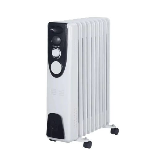 KTX-258259 Oil Filled Radiator Heater 1000-2600W with Adjustable Thermostat and Overheat Protection for Home and Office Use