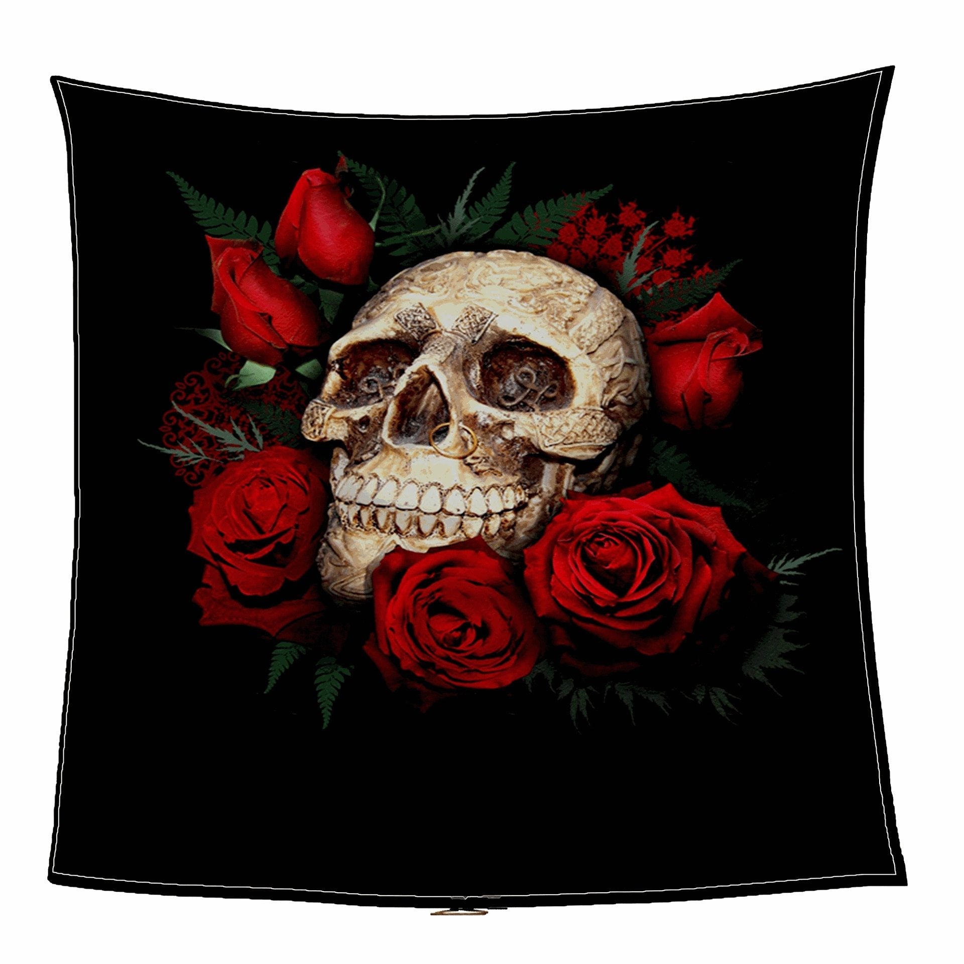 KTX-258323 Super Soft Microfiber Polyester Skull Bone Tapestry Blanket for Bed, Beach, and Home