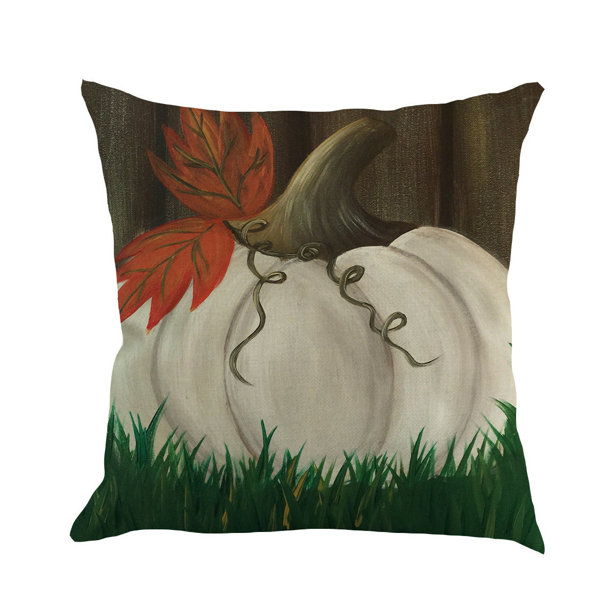 KTX-258323 Thanksgiving Plant and Flower Design Linen Cushion Cover 45x45cm