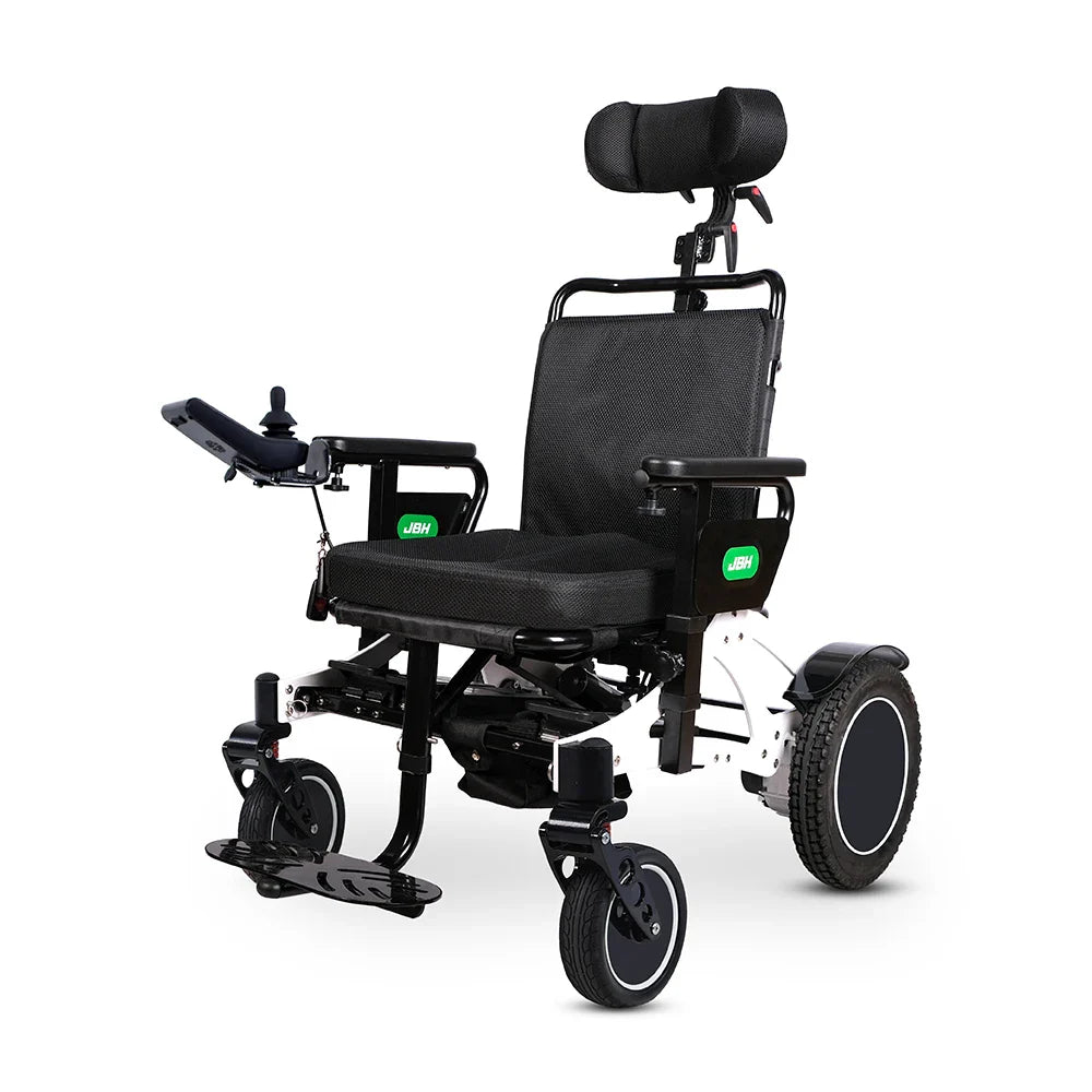 KTX-258515 Auto Folding Power Wheelchair with Headrest for Disabled and Elderly, Lightweight Aluminum Alloy, 250W Dual Motors, 20km Range, Compact Design