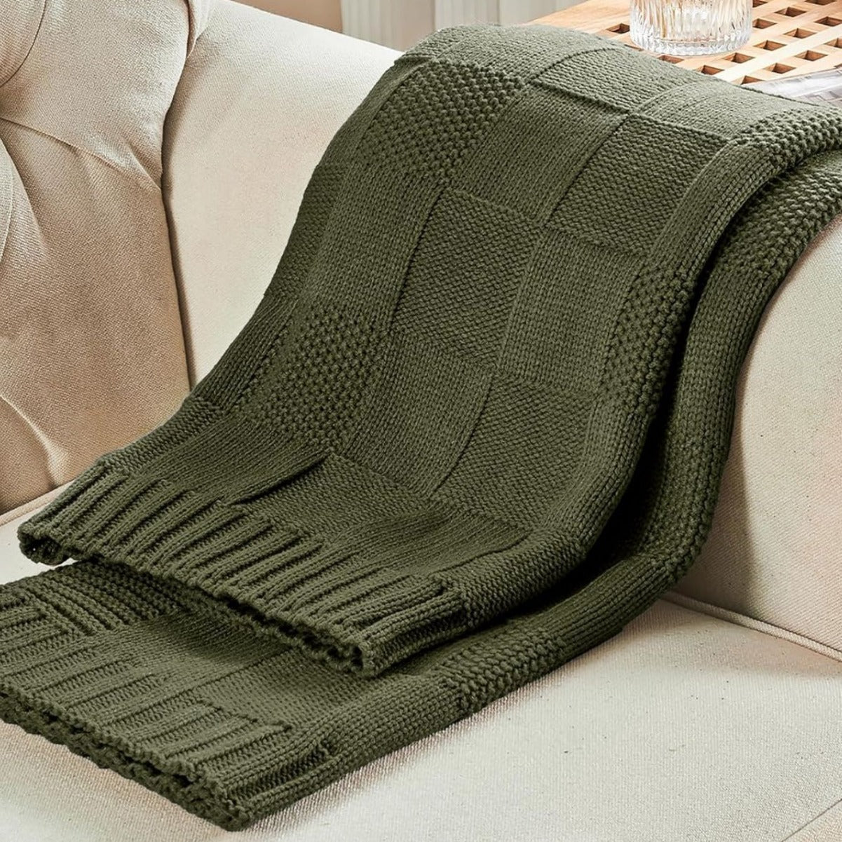 KTX-258643 Geometric Pattern Washable Sofa Blanket - Versatile 130x160 for All Seasons