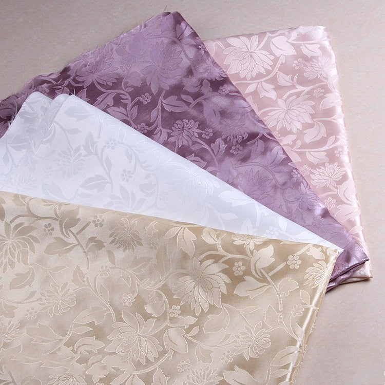 KTX-259475 Beige Lotus Woven Fabric - 100D*75D Polyester for Home Decor & Crafts, 150cm Width, 115g/㎡