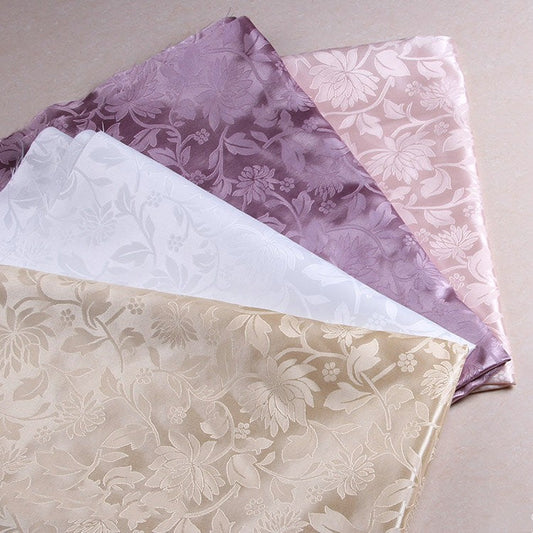 KTX-259475 Beige Lotus Woven Fabric - 100D*75D Polyester for Home Decor & Crafts, 150cm Width, 115g/㎡